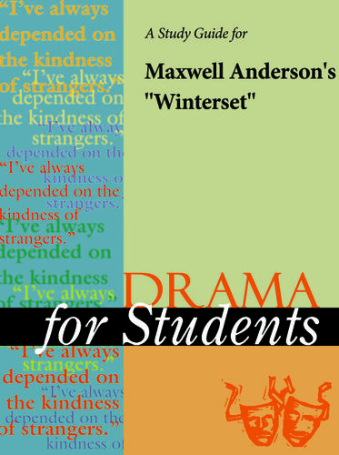 Cover image for A Study Guide for Maxwell Anderson's "Winterset"