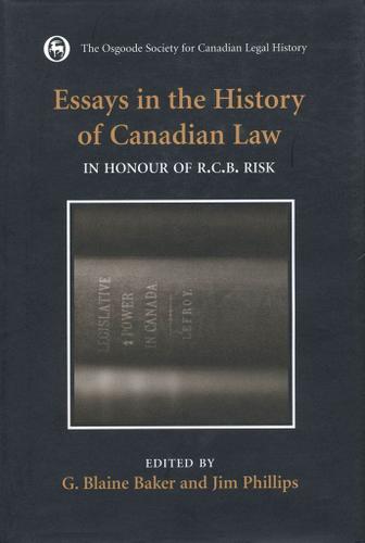 Cover image for Essays in the History of Canadian Law