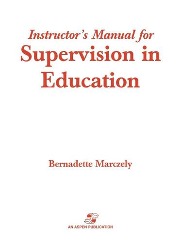 Cover image for Supervision in Education
