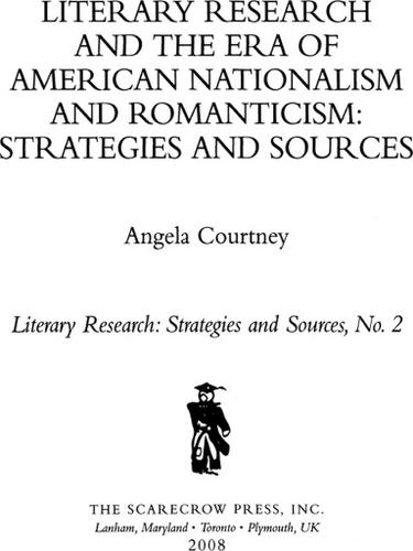 Cover image for Literary Research and the Era of American Nationalism and Romanticism