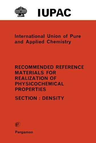 Cover image for Recommended Reference Materials for Realization of Physicochemical Properties
