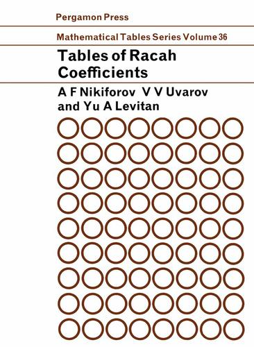 Cover image for Tables of Racah Coefficients