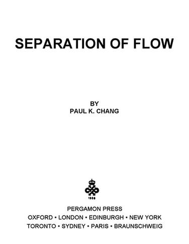 Cover image for Separation of Flow