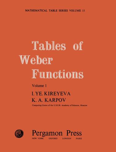 Cover image for Tables of Weber Functions