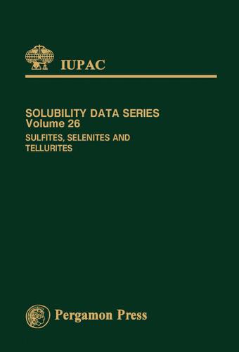 Cover image for Sulfites, Selenites & Tellurites