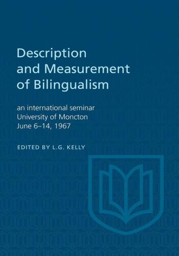 Cover image for Description and Measurement of Bilingualism