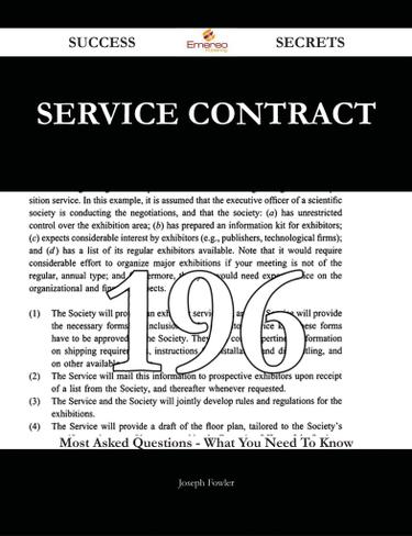 Cover image for Service Contract 196 Success Secrets - 196 Most Asked Questions On Service Contract - What You Need To Know