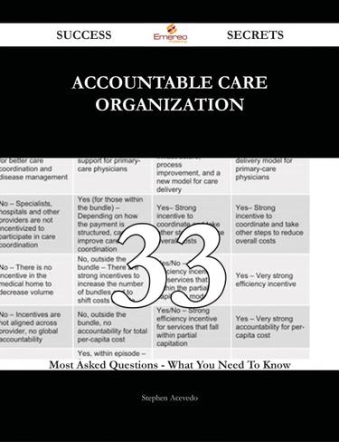 Accountable Care Organization 33 Success Secrets - 33 Most Asked Questions On Accountable Care Organization - What You Need To Know