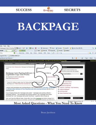 Backpage 53 Success Secrets - 53 Most Asked Questions On Backpage - What You Need To Know