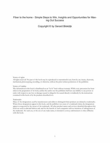 Cover image for fiber to the home - Simple Steps to Win, Insights and Opportunities for Maxing Out Success