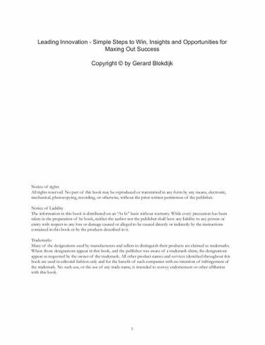 Cover image for Leading Innovation - Simple Steps to Win, Insights and Opportunities for Maxing Out Success