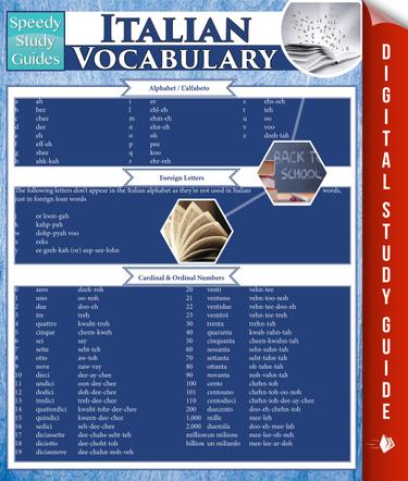 Italian Vocabulary (Speedy Study Guides)