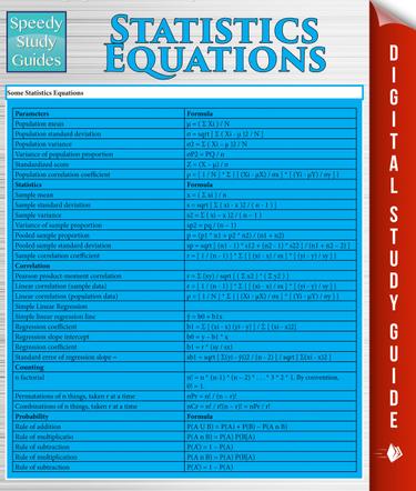Statistics Equations (Speedy Study Guides)