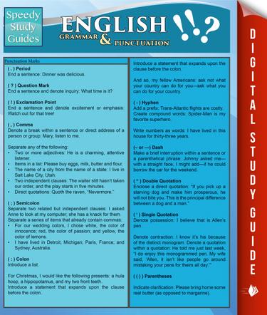 English Grammar & Punctuation (Speedy Study Guides)