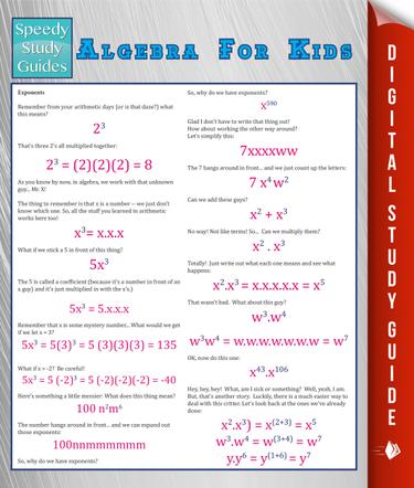 Cover image for Algebra For Kids (Speedy Study Guide)
