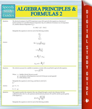 Cover image for Algebra Principles And Formulas 2 (Speedy Study Guides)
