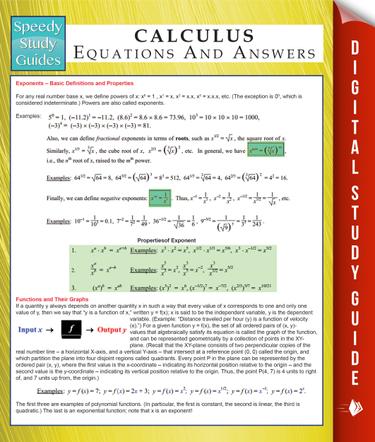 Cover image for Calculus Equations And Answers (Speedy Study Guides)