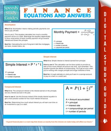 Cover image for Finance Equations And Answers (Speedy Study Guides)