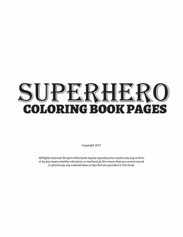 Cover image for Superhero Coloring Book Pages