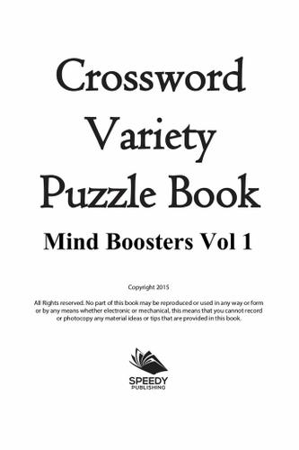 Cover image for Crossword Variety Puzzle Book: Mind Boosters Vol 1