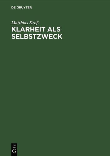 Cover image for Klarheit als Selbstzweck