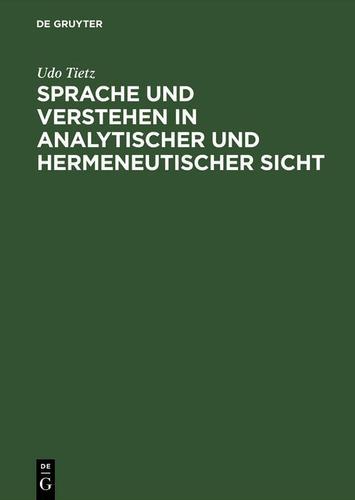 Cover image for Sprache und Verstehen in analytischer und hermeneutischer Sicht