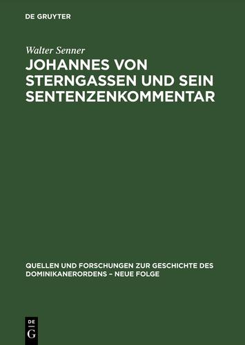 Cover image for Johannes von Sterngassen und sein Sentenzenkommentar