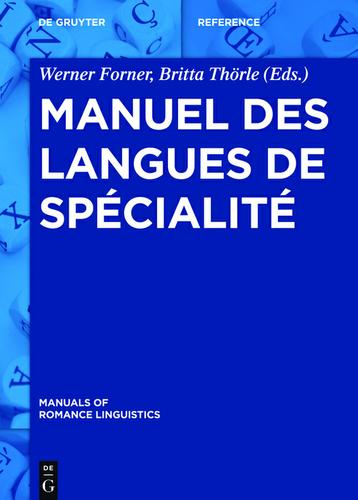 Cover image for Manuel des langues de specialite