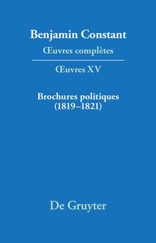 Cover image for Brochures politiques (18191821)