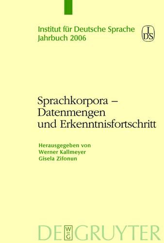Cover image for Sprachkorpora  Datenmengen und Erkenntnisfortschritt