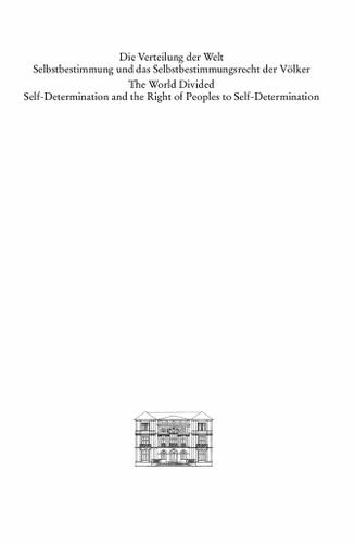 Cover image for Die Verteilung der Welt. Selbstbestimmung und das Selbstbestimmungsrecht der Volker