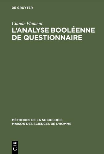 Cover image for Lanalyse booleenne de questionnaire