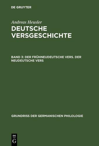 Cover image for Der fruhneudeutsche Vers. Der neudeutsche Vers