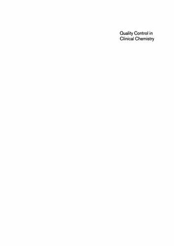 Cover image for Quality Control in Clinical Chemistry