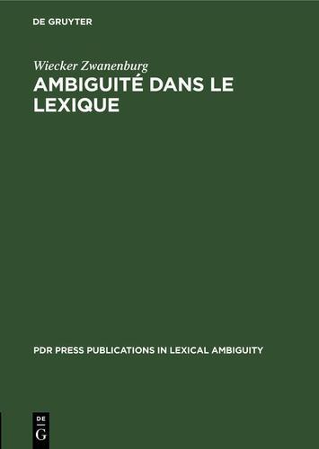 Cover image for Ambiguite dans le lexique