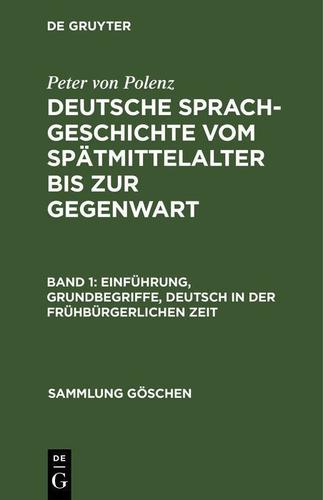 Cover image for Einfuhrung, Grundbegriffe, Deutsch in der fruhburgerlichen Zeit
