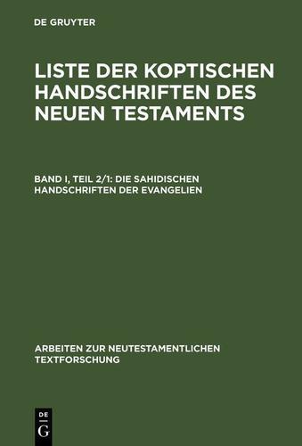 Cover image for Die sahidischen Handschriften der Evangelien