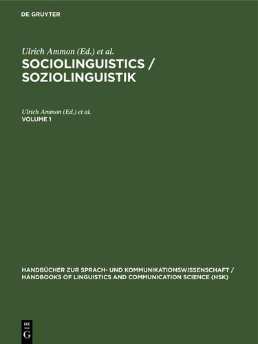Cover image for Sociolinguistics / Soziolinguistik. Volume 1