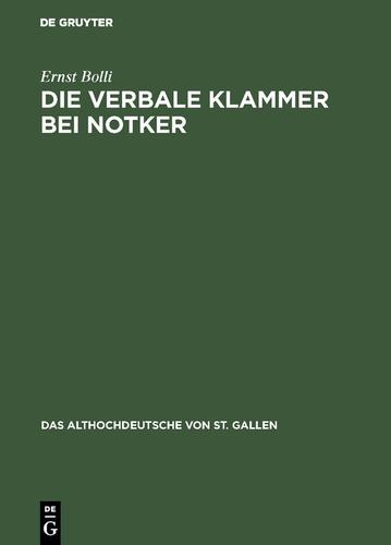 Cover image for Die verbale Klammer bei Notker