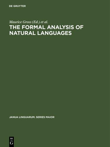 Cover image for The Formal Analysis of Natural Languages