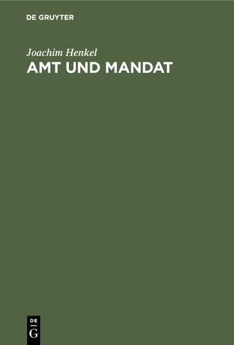 Cover image for Amt und Mandat