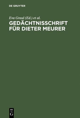 Cover image for Gedachtnisschrift fur Dieter Meurer