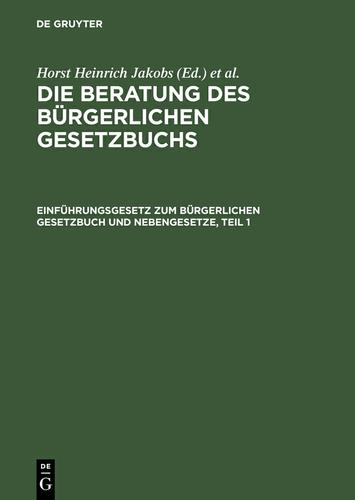 Cover image for Einfuhrungsgesetz zum Burgerlichen Gesetzbuch und Nebengesetze