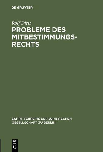 Cover image for Probleme des Mitbestimmungsrechts