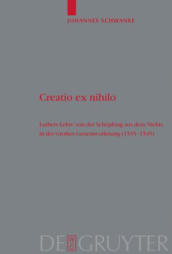 Cover image for Creatio ex nihilo