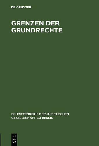 Cover image for Grenzen der Grundrechte