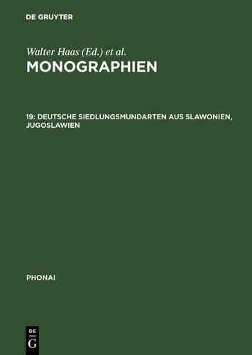 Cover image for Deutsche Siedlungsmundarten aus Slawonien, Jugoslawien