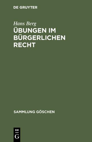 Cover image for Ubungen im burgerlichen Recht