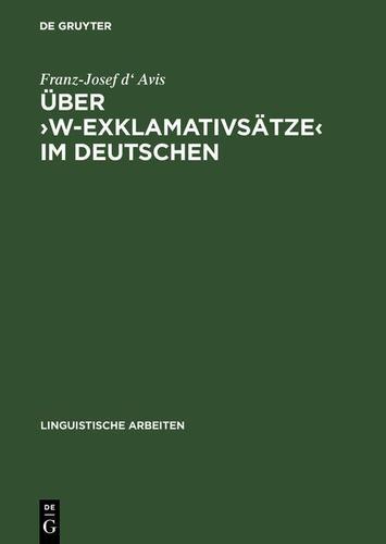 Cover image for Uber w-Exklamativsatze im Deutschen