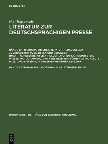 Cover image for 136876149882. Biographische Literatur. Mi - Sc